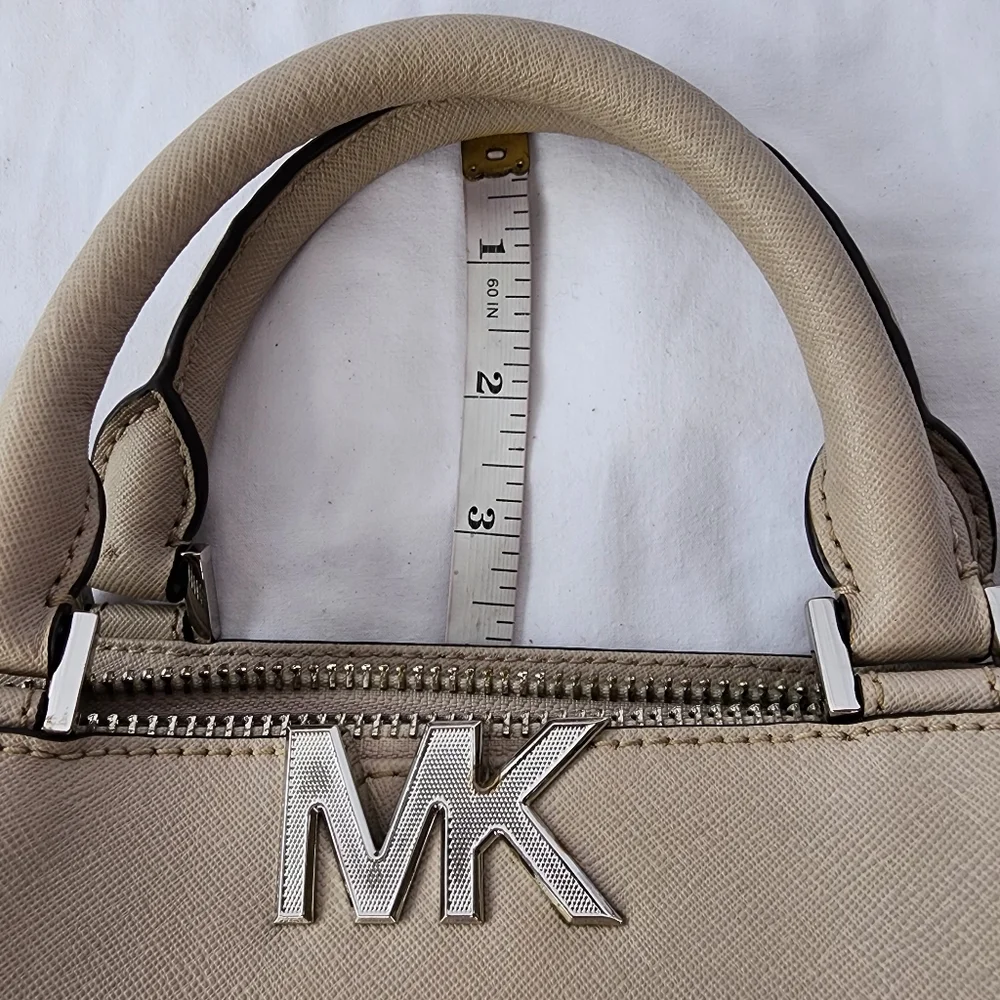 MICHAEL KORS FLORENCE DARK DUNE LARGE‎ LEATHER SATCHEL HANDBAG